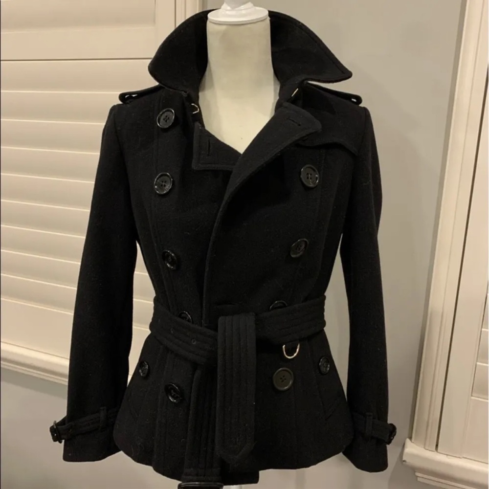 Burberry Stunning Black Daylesmoore Double Breasted Peacoat